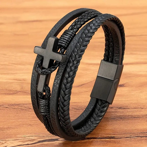 Pulseira Masculina de Couro